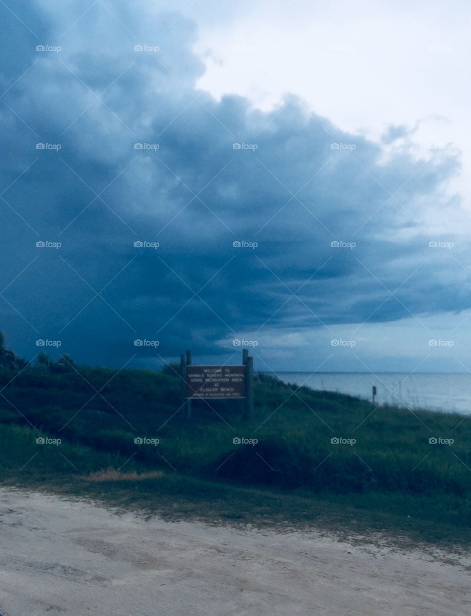 Afternoon storms moving thru Flagler and Ormond Beach. Taken at AIA, Gamble Rodgers State Park oceanfront to the AtlanticOcean.