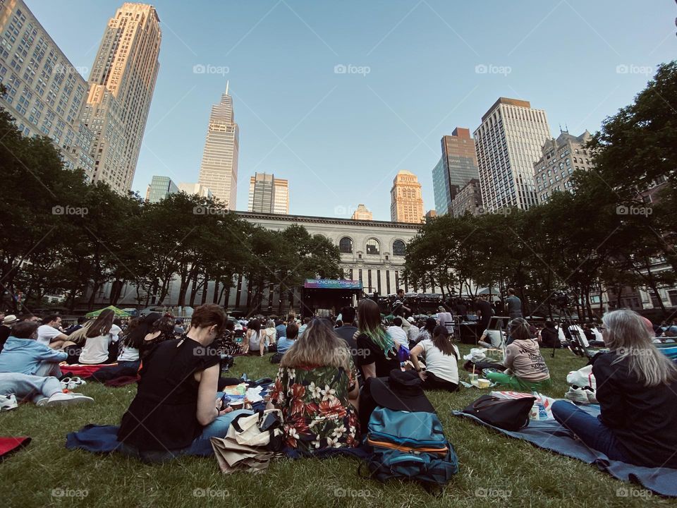 Bryant Park Picnic Performance. New York City.