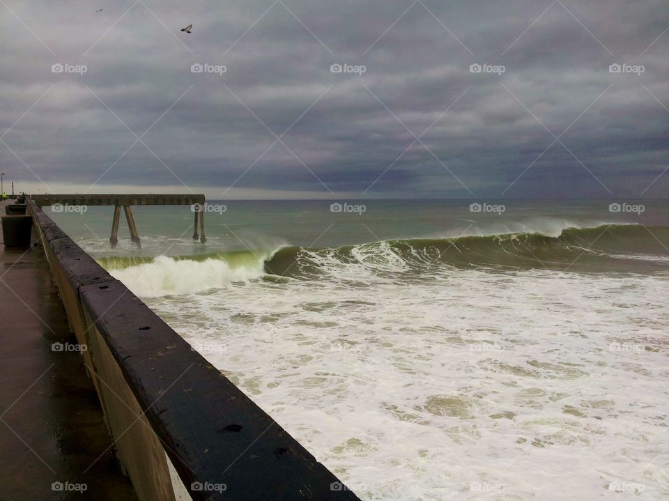 storm at pier
