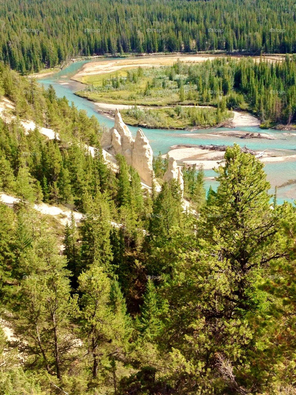 Mountainside hoodoos