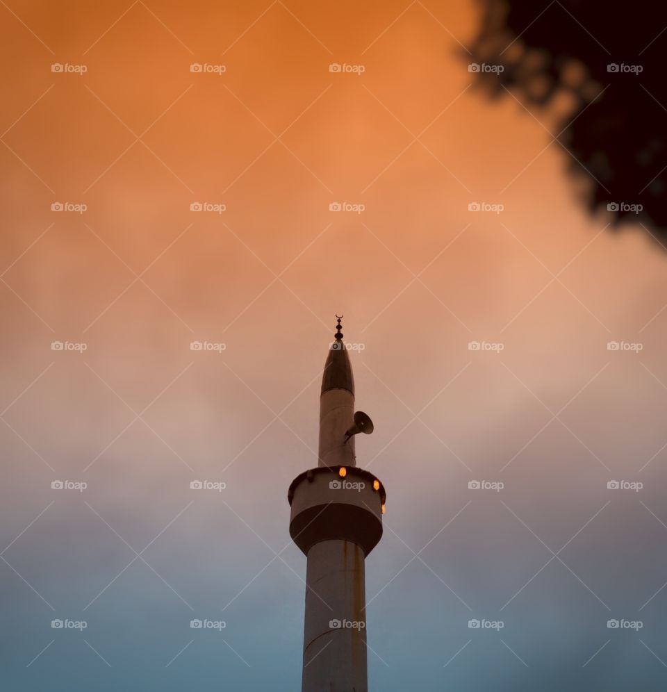 Sunset and mosque