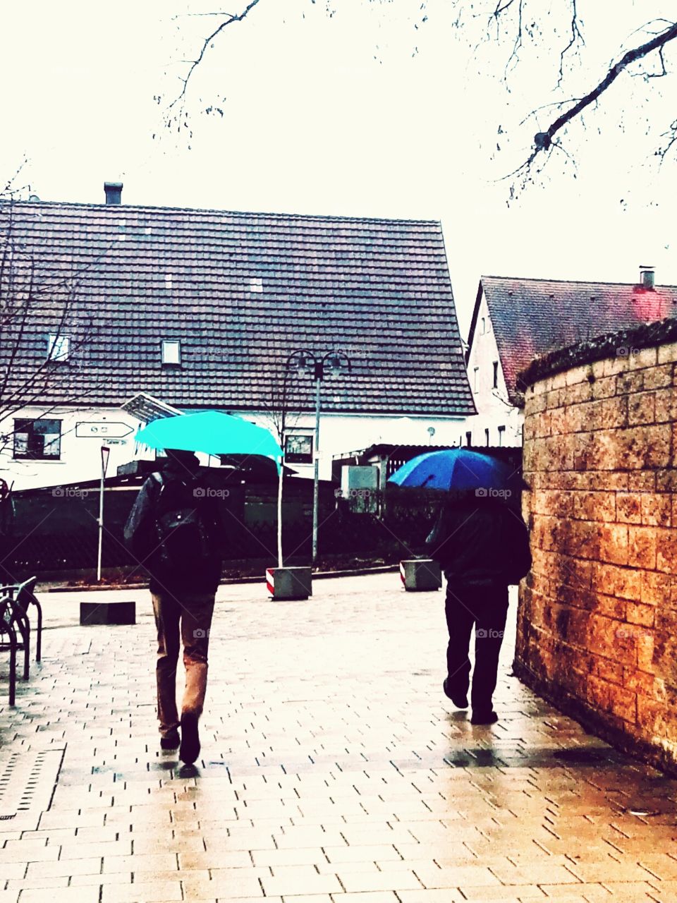 rainy day - walking to work