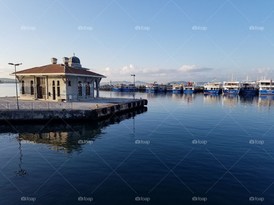a small ferry harbor on the outskirts of Istanbul Turkey