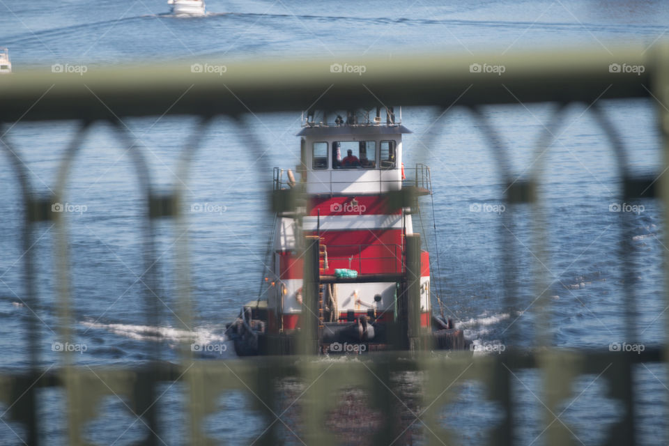 Ship behind fence 