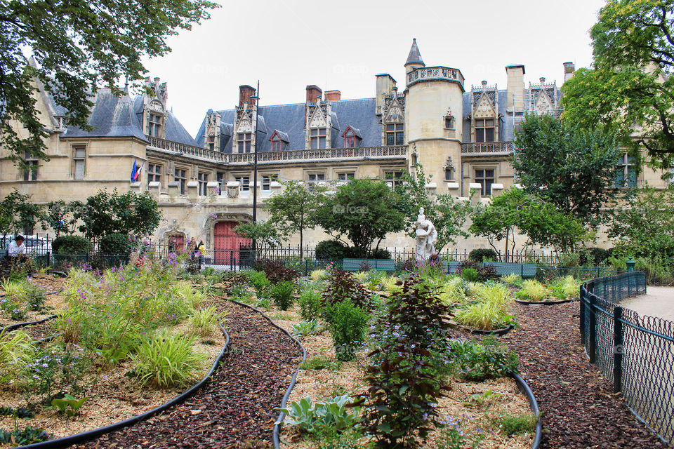 view of garden in paris france