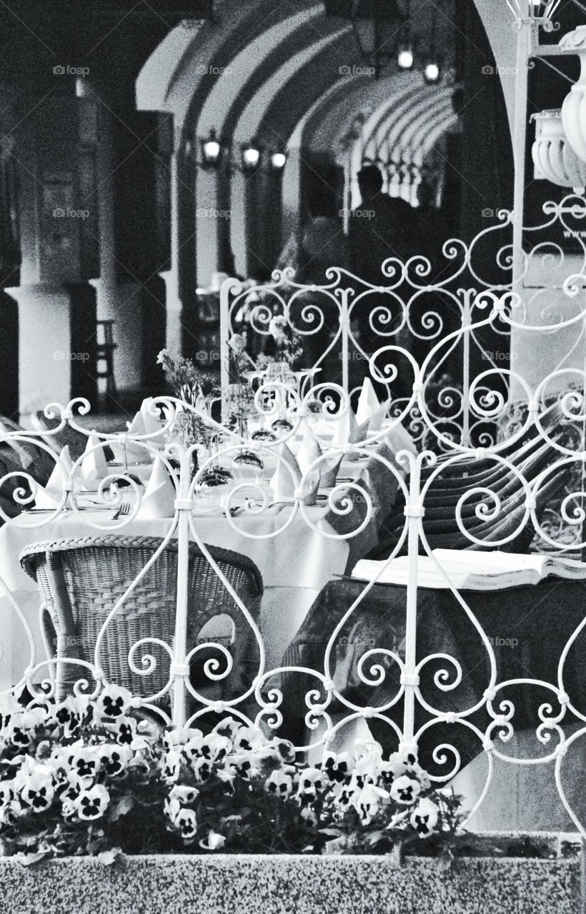 Black and white ironwork 