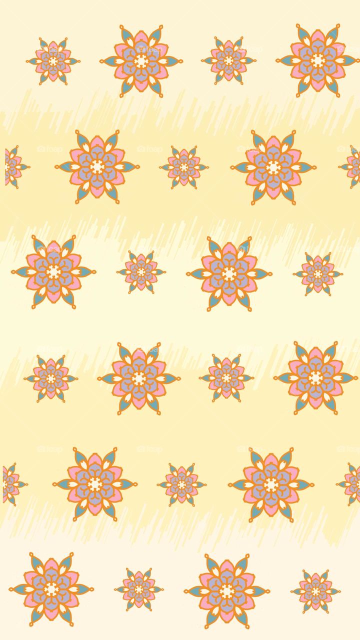 Fabric patterns, graphic patterns, tile patterns, Thai patterns Simple style on a white Yellow background