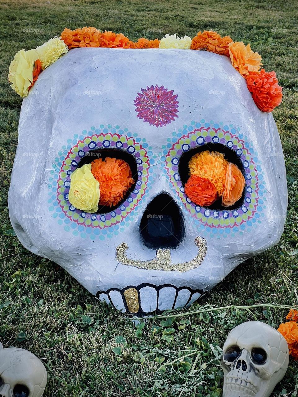 Decoration from an event to educate about day of the dead