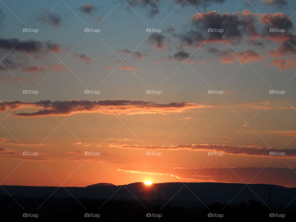 Sunset over the hills