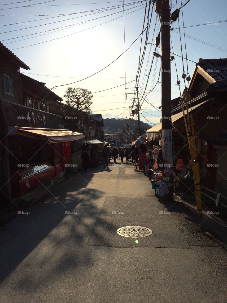 Japanese rural street in the evening 