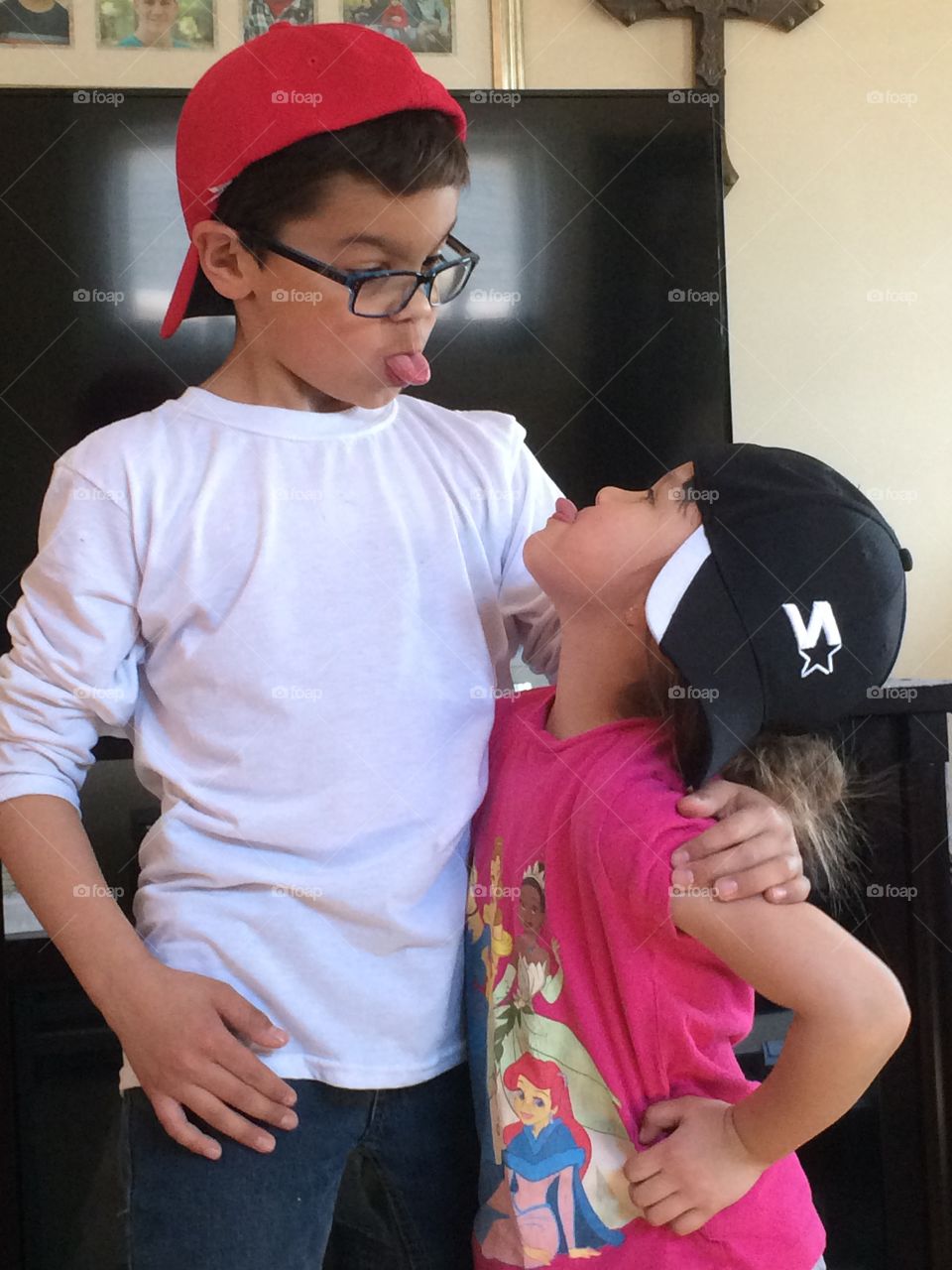 Sibling love. Teasing 