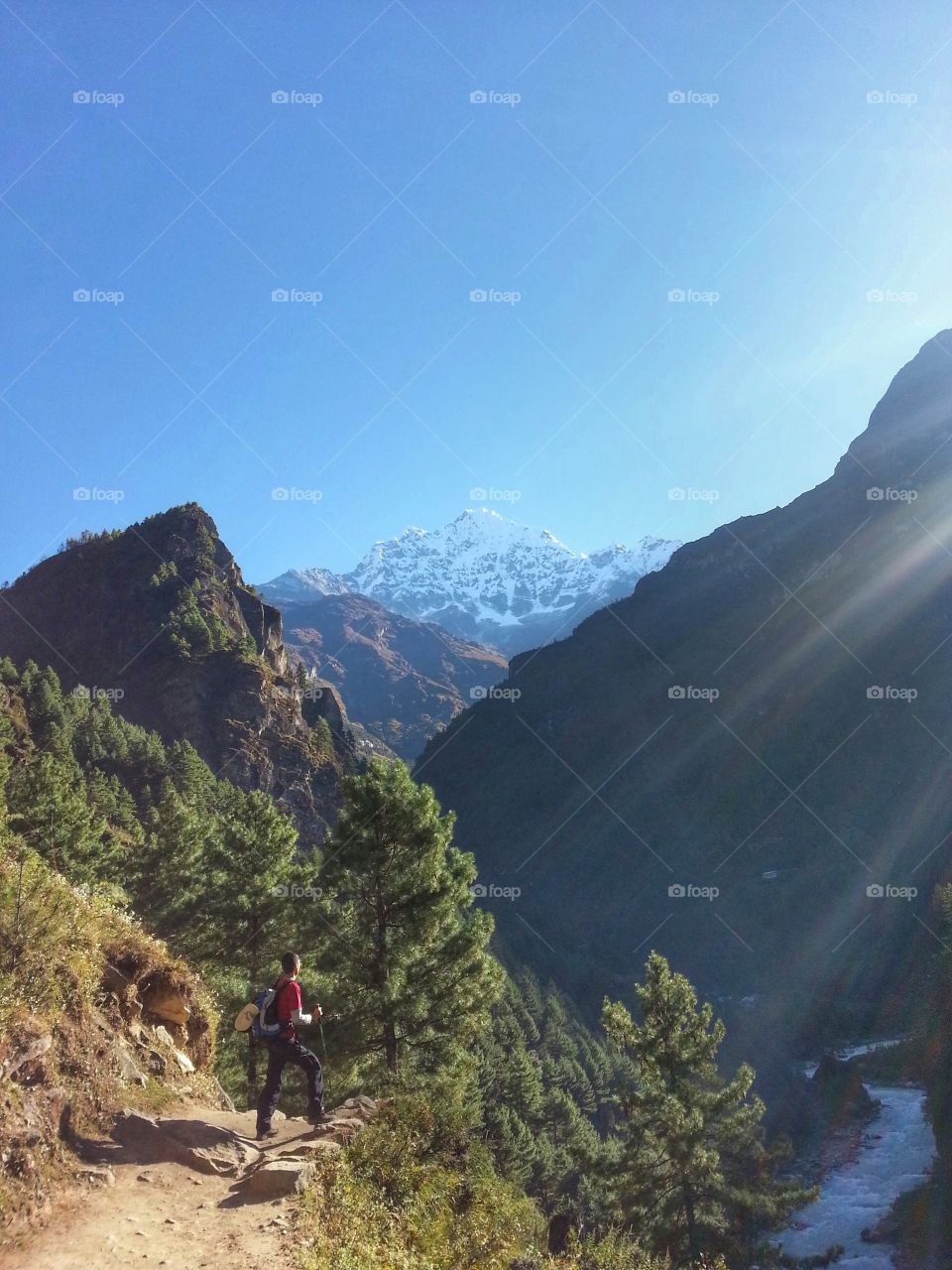 Road to Everest. Took this shot of a majestic mountain on the trek en route to Mount Everest