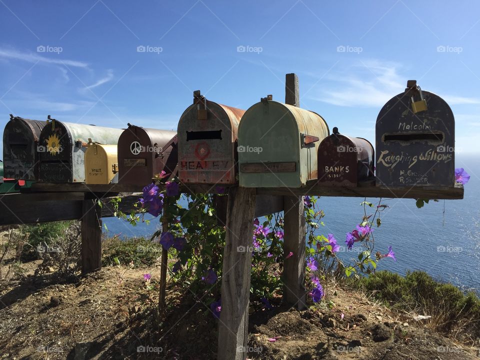 old mail boxes on the street