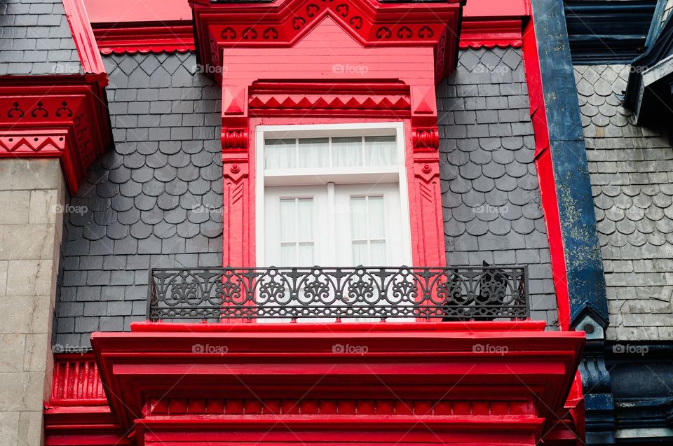 Colored roofs of houses Montreal