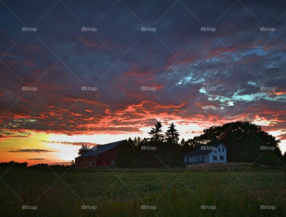 Colorful Countryside Sunset