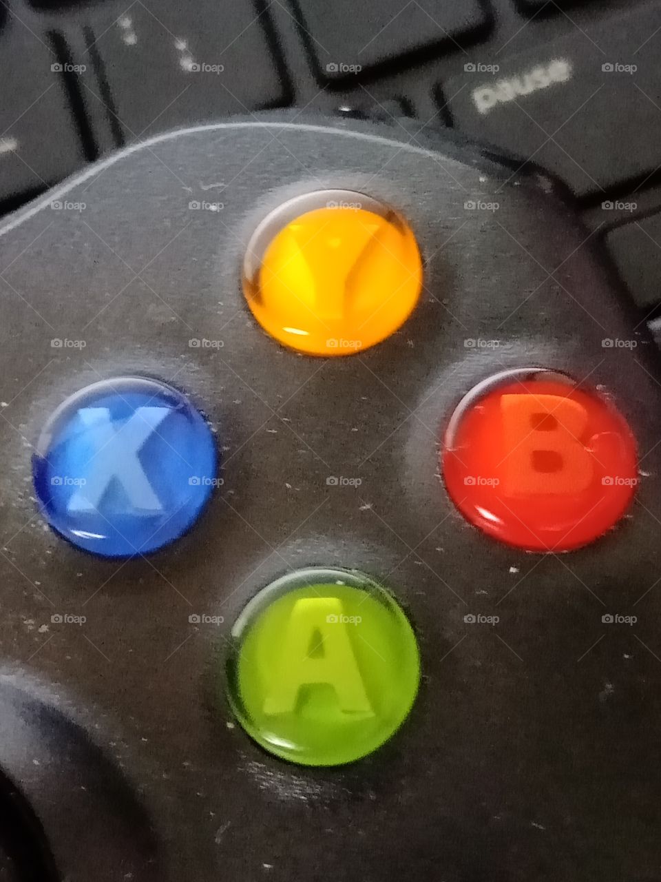 a video game controller up close