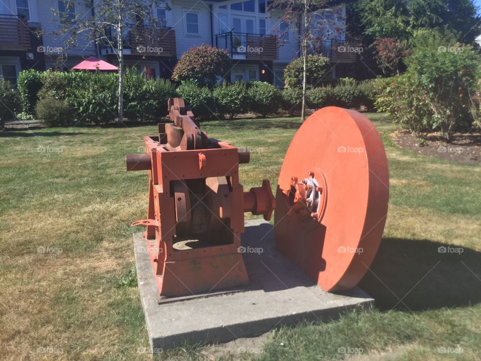 Antique farm equipment in Fort Langley 