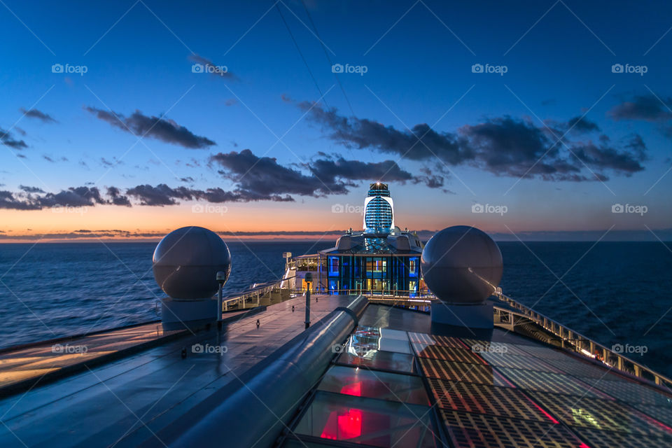 Sunrise on a cruise ship