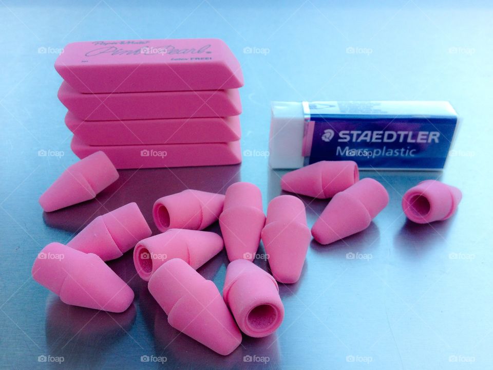 Pink erasers 