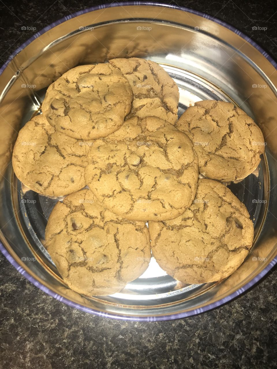 Yummy looking peanut butter chocolate chip cookies homemade with love