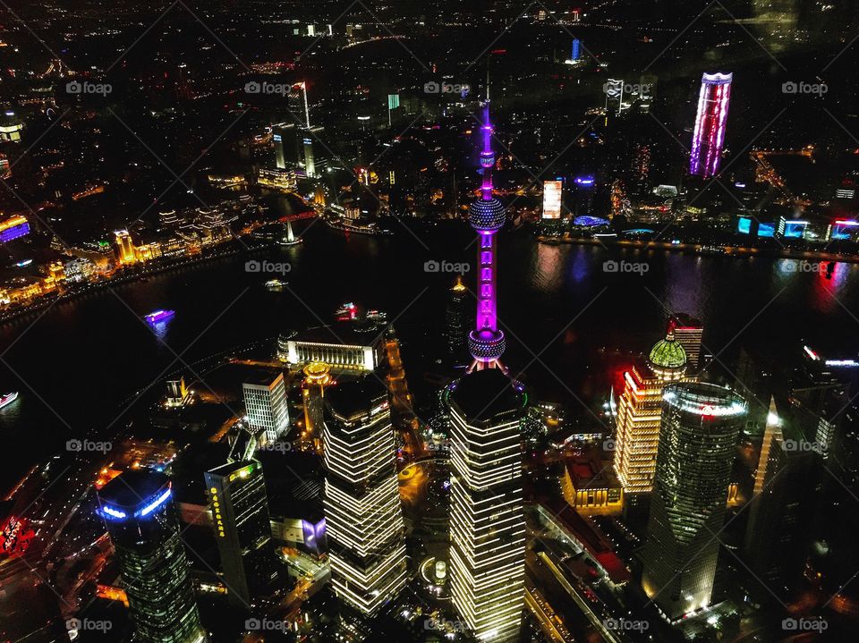 Shanghai at night.