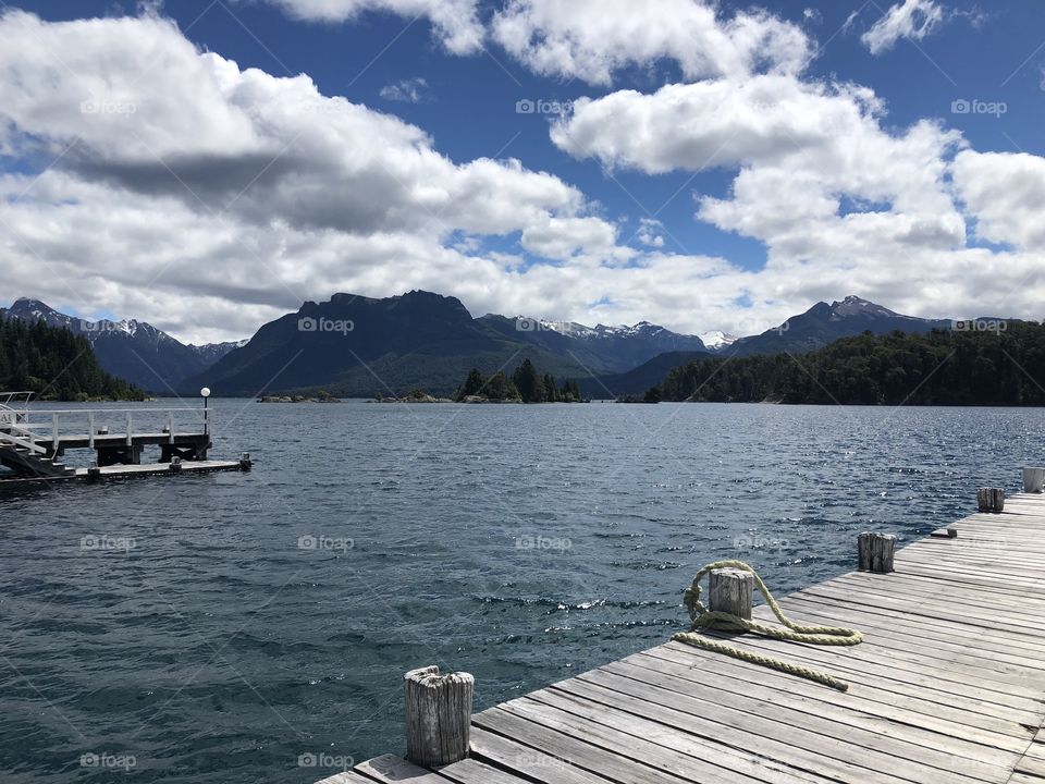 A dockside view of a lake from a small island in the Los Lagos region of Patagonia! 