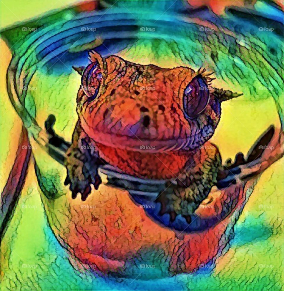 Cute Lizard  Art from sketch.