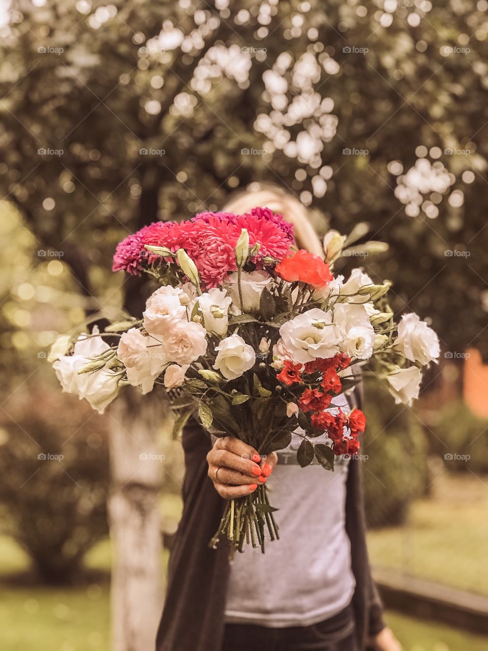 girl with a bouquet