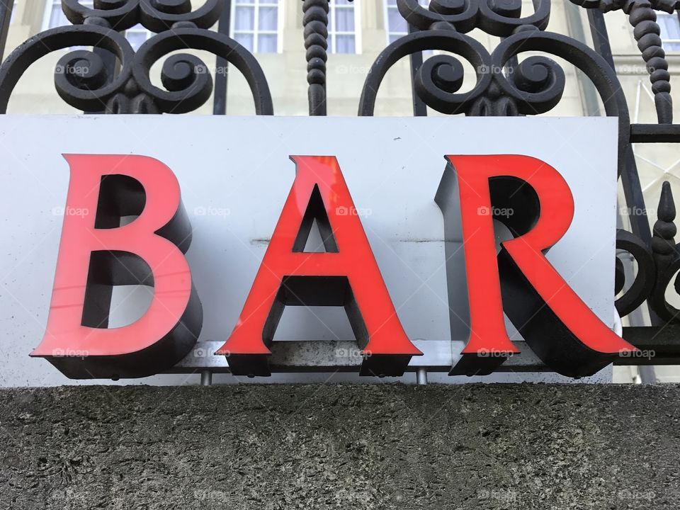 Bar, neon sign 