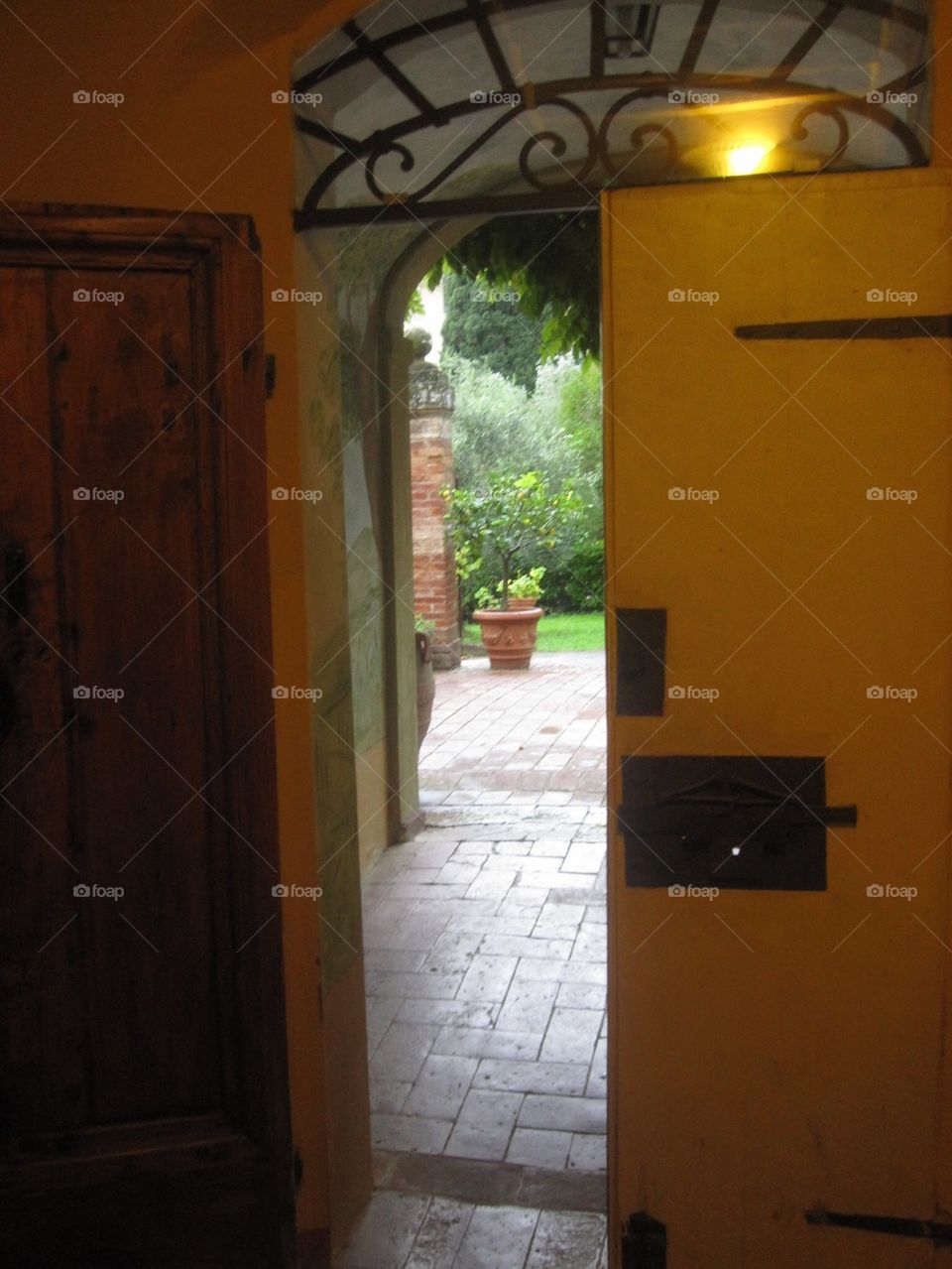 Yellow doorway Siena Italy