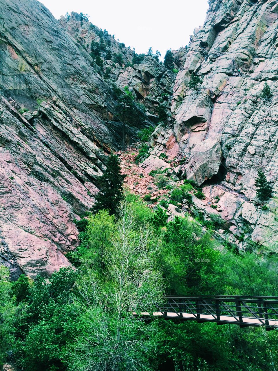 Bridge near the rocky mountain