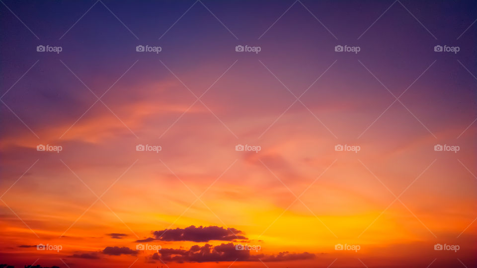 blue sky and silky cloud golden hour time at morning or evening nature background