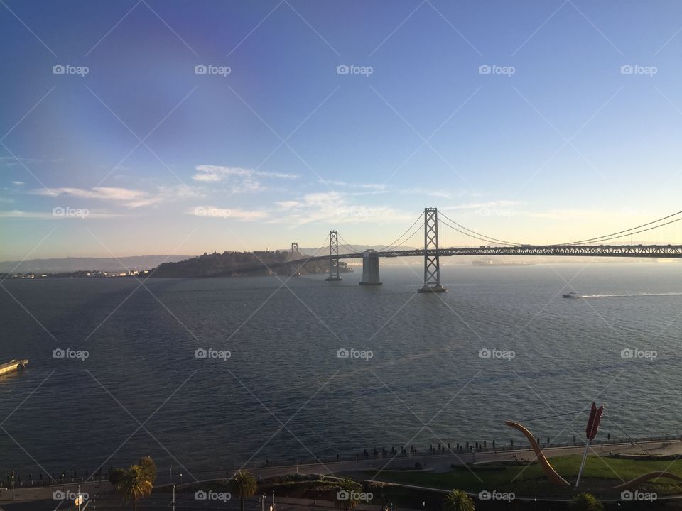 Treasure island and bay bridge. San Francisco Bay bridge and treasure island taken in the afternoon