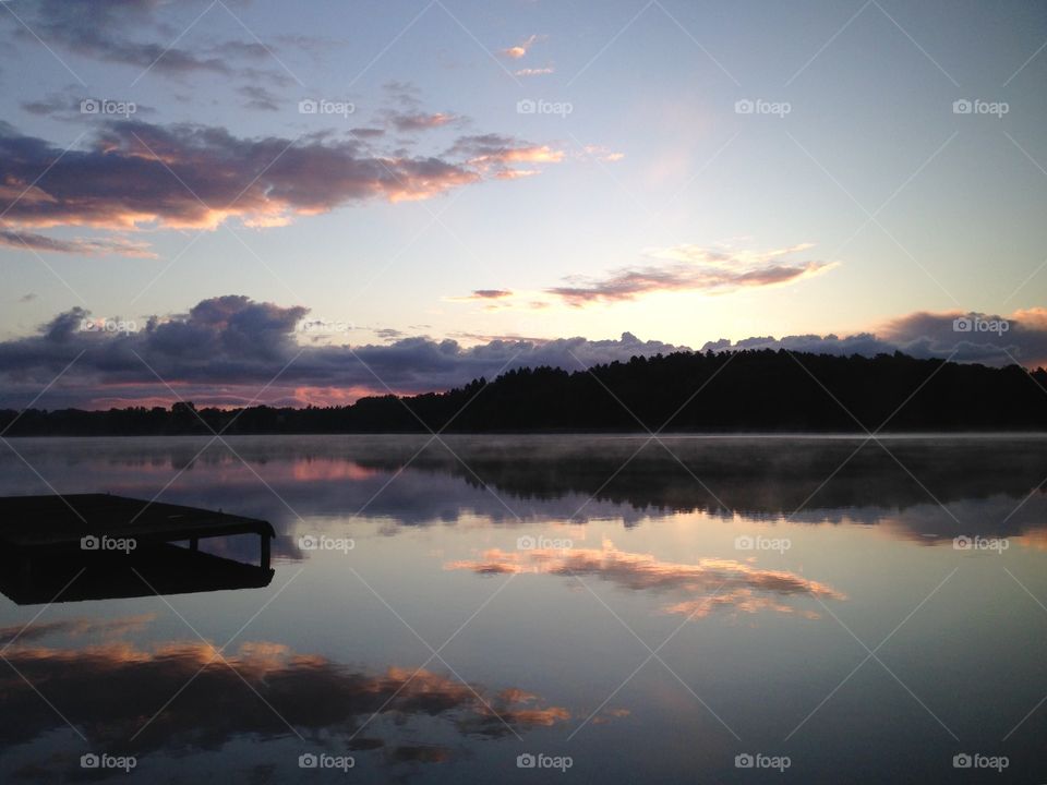 Sunset, Dawn, Water, No Person, Lake