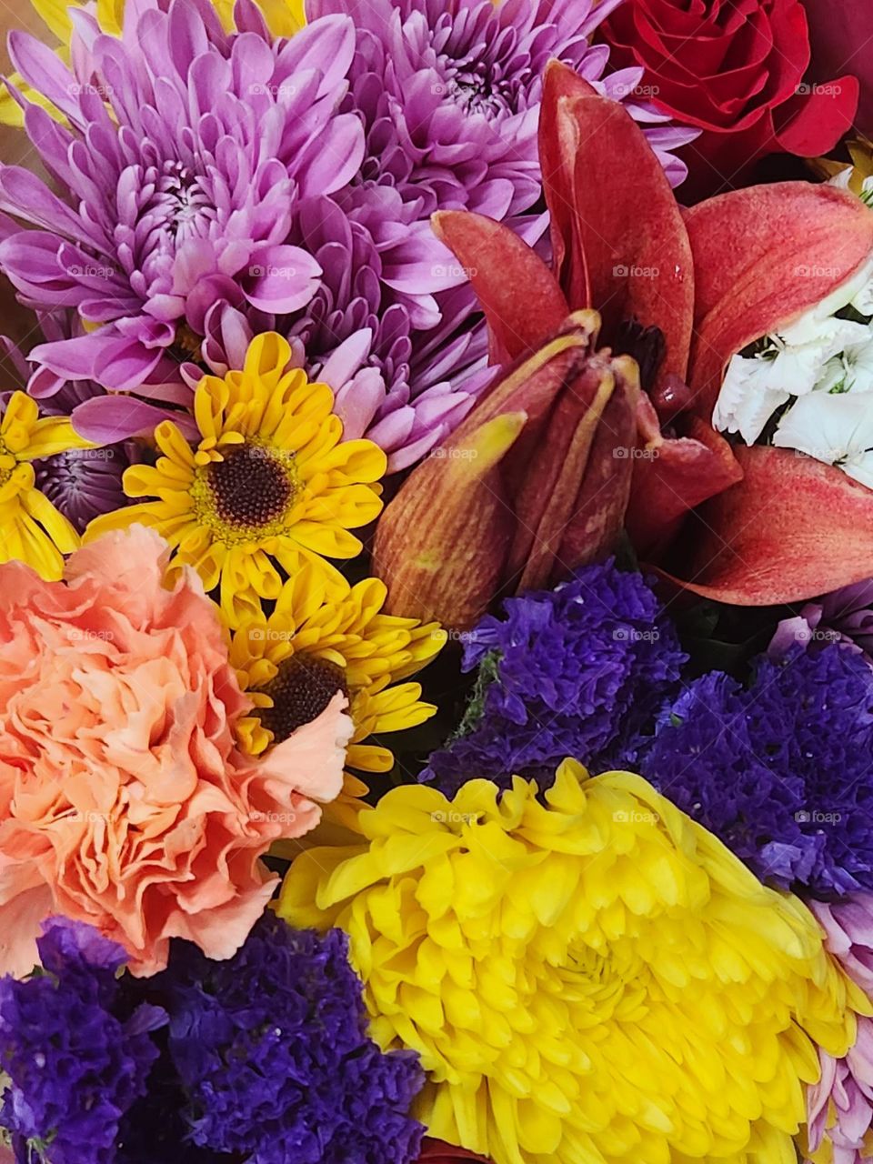 colorful close-up of flower bouquet