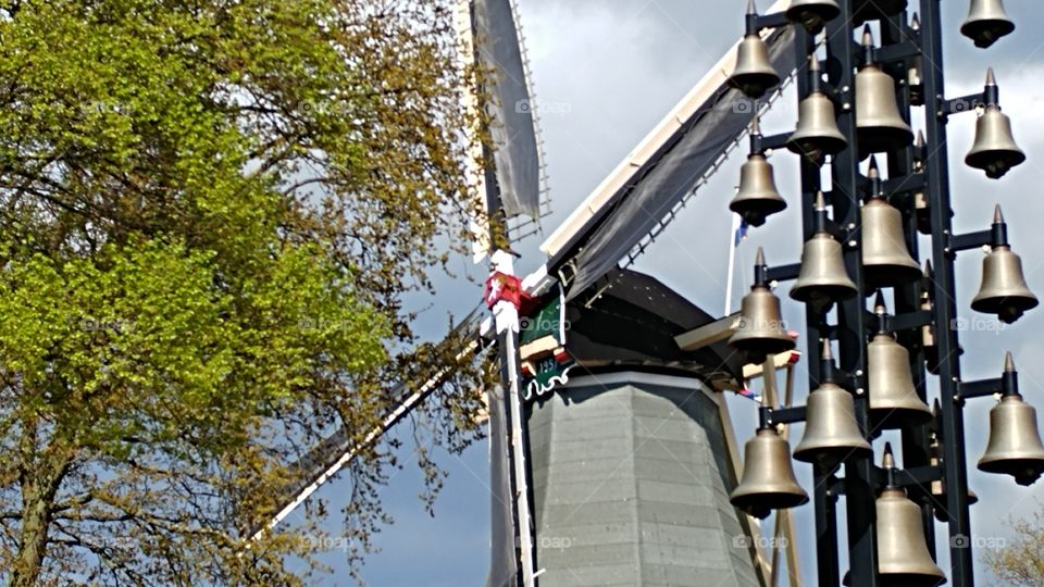 Windmill of Keukenhof Holland Tulip Festival