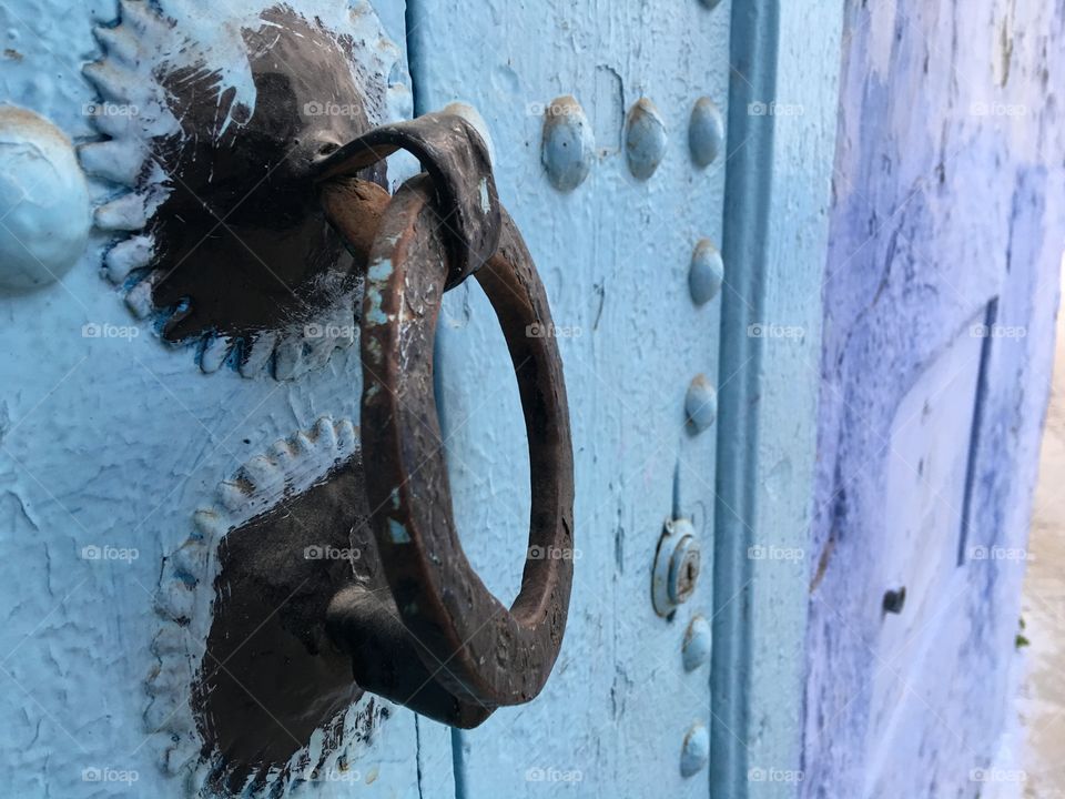 Moroccan door knocker in chefchouen 