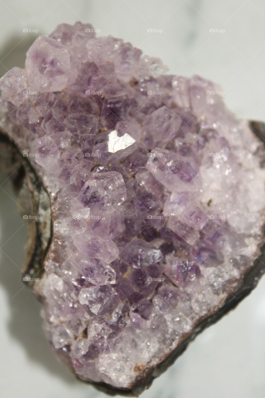 Purple crystals. 