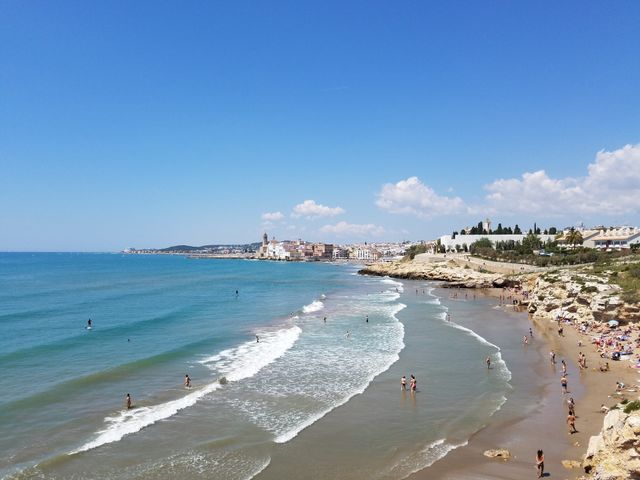 Surf at beach Sitges, Spain