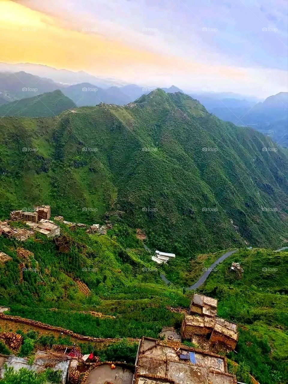 Glory be to God, the magnificent and picturesque view and the natural green trees are a view that is nothing more wonderful than it