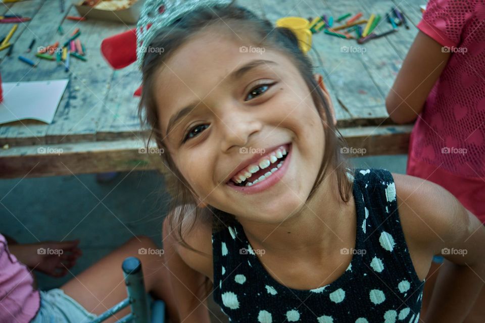 Girl with bright eyes and beautiful smile.