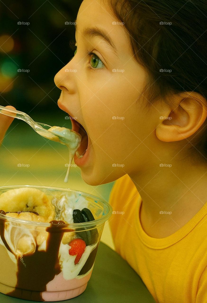 Amidst all these flavors and colors,
ice cream is an excuse to enjoy, laugh, to be childish, for that sweet feeling that cools the summer heat with a spoon on a summer night. His little heart wants ice cream full of joy, full of color, full of life.