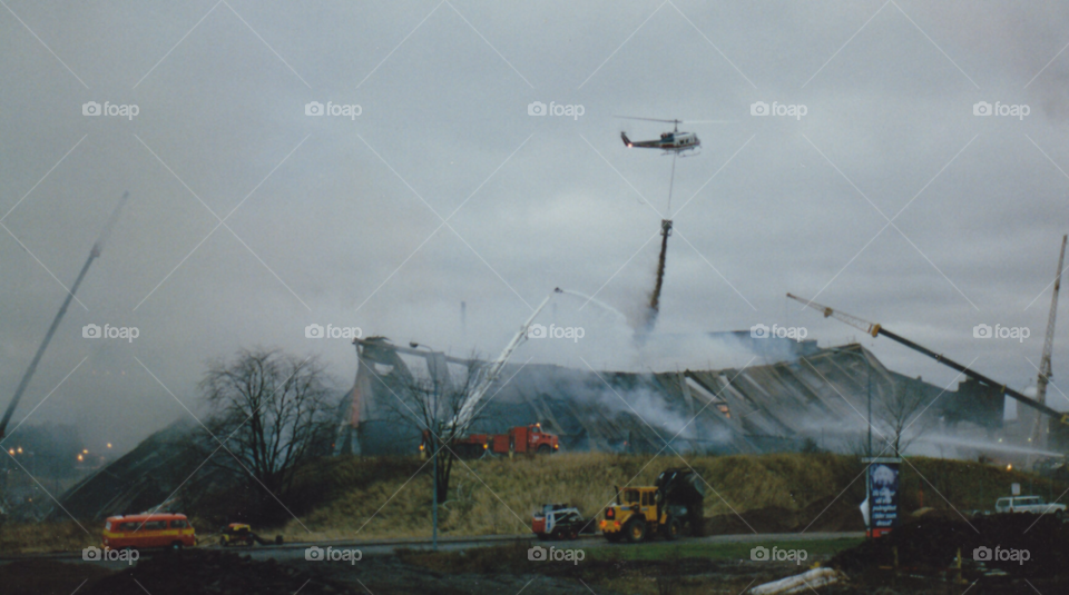 borlänge fire building helicopter by MagnusPm