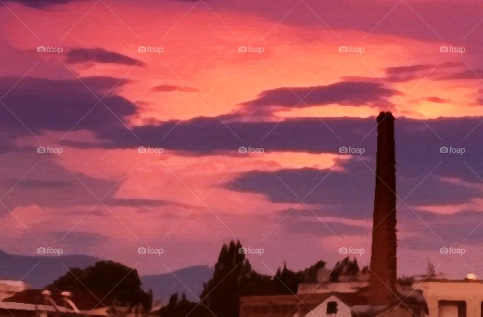 Sunset over Tirana