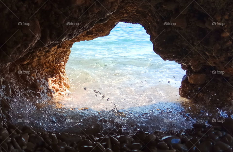The view through sea cave