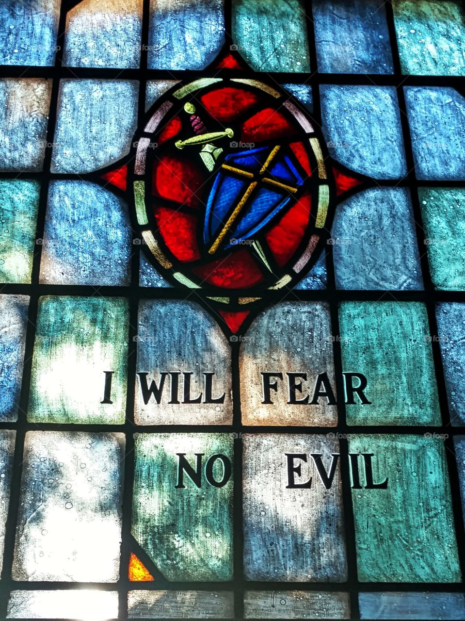 Church Stained Glass Psalm Verse Reminder