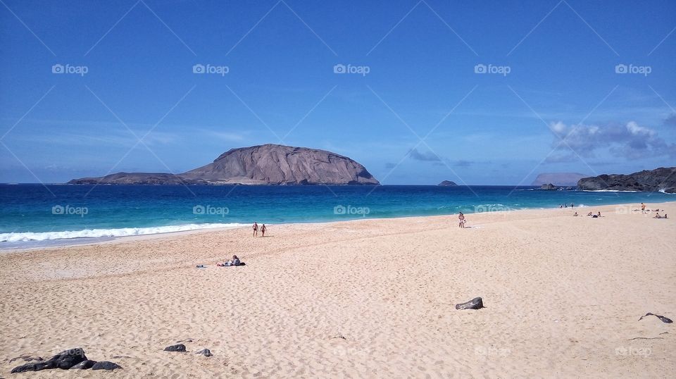 playa de las conchas on graciosa canary island in Spain