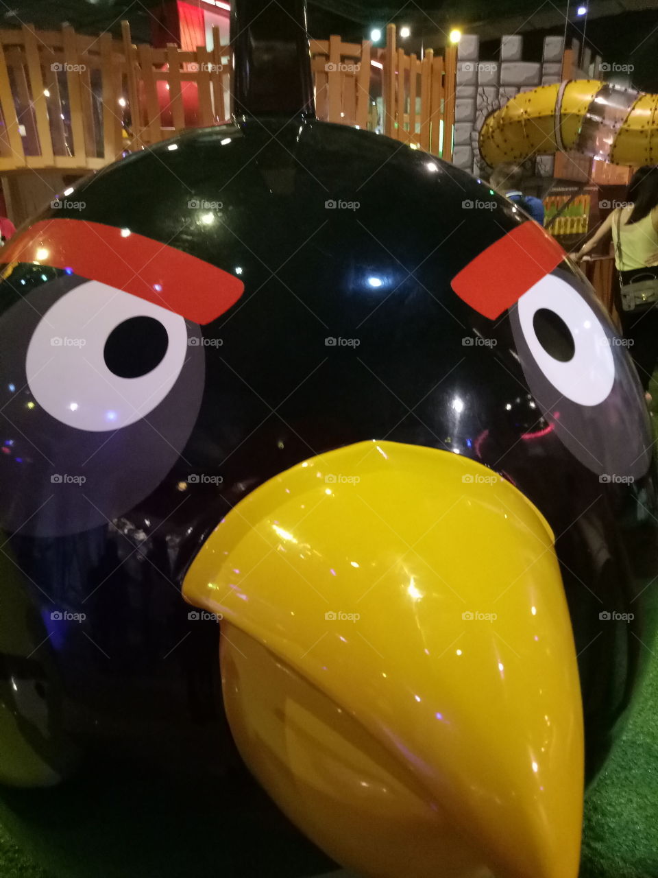 Black angry bird is coming