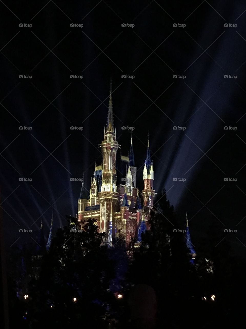 Walt Disney’s Magic Kingdom Castle light show 