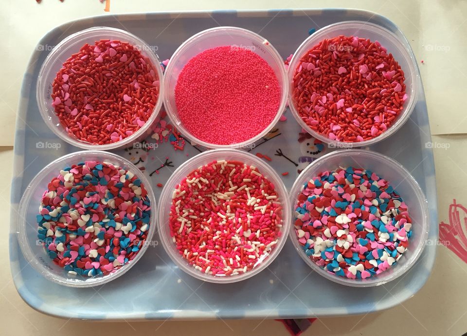 Variety of sugar sprinkles